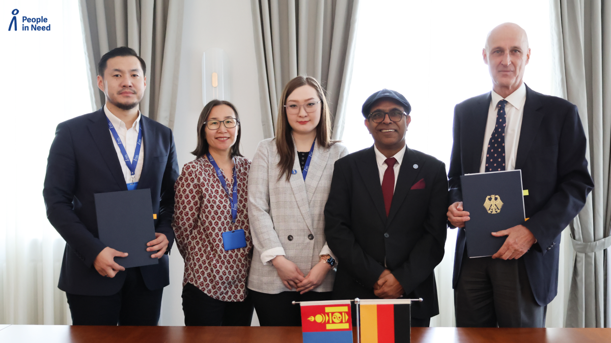 Ambassador of the Federal Republic of Germany, Helmut Kulitz, and B. Mungunkhishig, the Country Director for People in Need INGO, signed a contract today to implement the